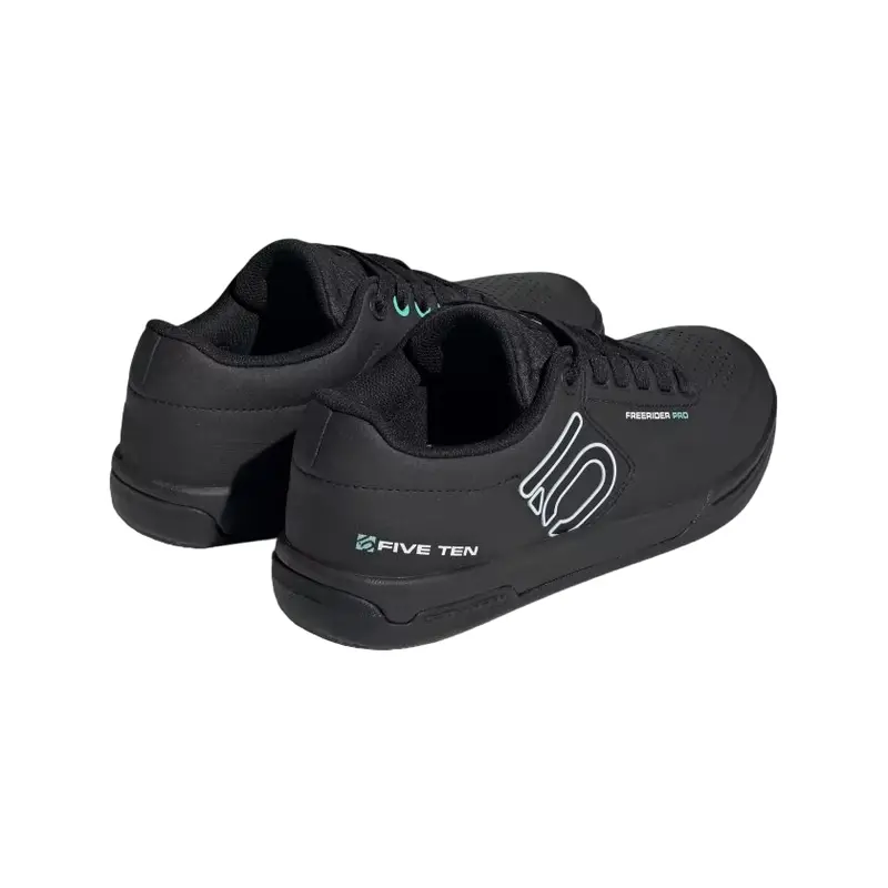 Five Ten Freerider Pro Flat Pedal Shoe - Womens - Core Black-Crystal White-Acid Mint 7