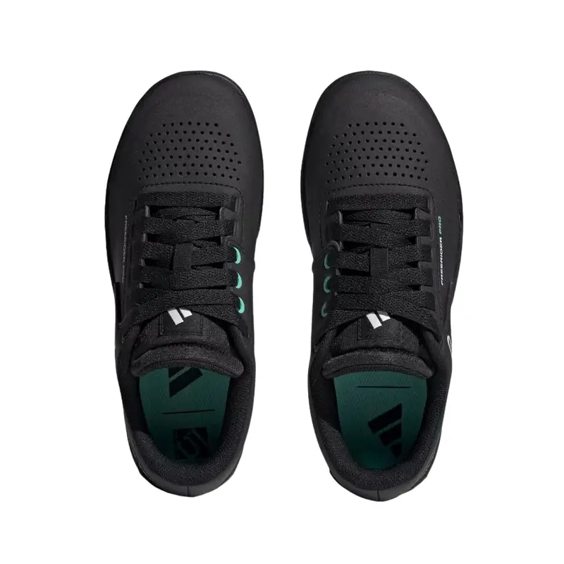 Five Ten Freerider Pro Flat Pedal Shoe - Womens - Core Black-Crystal White-Acid Mint 9