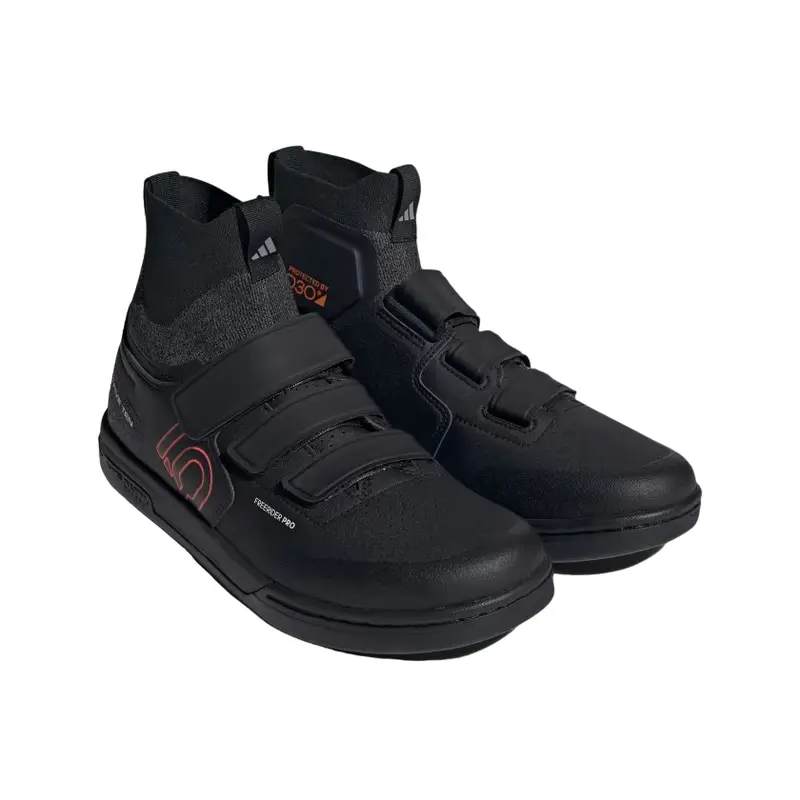 Five Ten Freerider Pro Mid Vcs Flat Pedal Shoe - Core Black-Solar Red-Gray Three 4