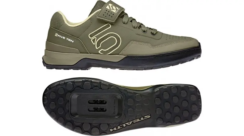 Five Ten Kestrel Lace Clipless Mtb Shoe - Focus Olive-Sandy Beige-Orbit Green - 2022 5