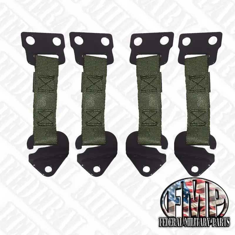 Four Oem Green Door Limiter Straps. Two Left And Two Right. Fits Military Humvee. For A Four Door Vehicle, Hard Or Soft Doors 2