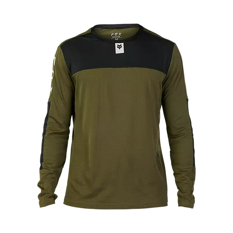 Fox Racing Defend Long Sleeve Mtb Jersey - Foxhead - Olive Green 1