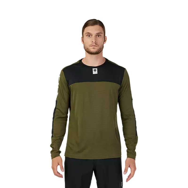 Fox Racing Defend Long Sleeve Mtb Jersey - Foxhead - Olive Green 2
