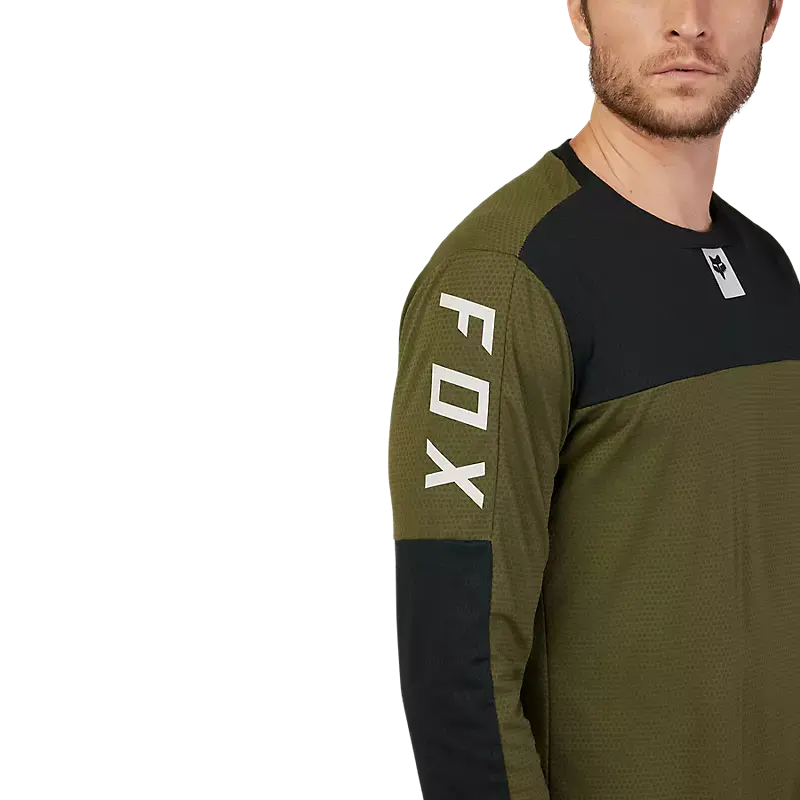 Fox Racing Defend Long Sleeve Mtb Jersey - Foxhead - Olive Green 4