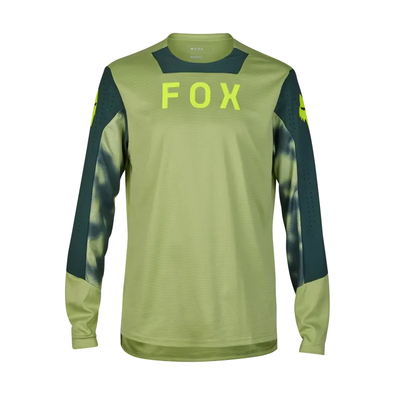 Fox Racing Defend Long Sleeve Mtb Jersey - Taunt - Pale Green 1