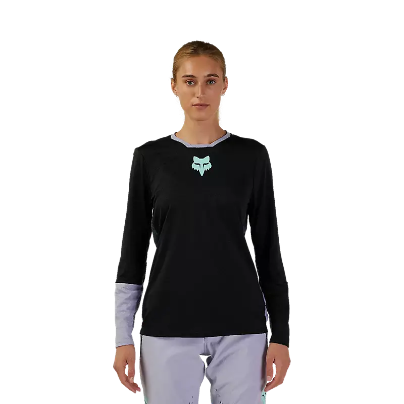 Fox Racing Defend Race Long Sleeve Mtb Jersey - Womens - Black 2