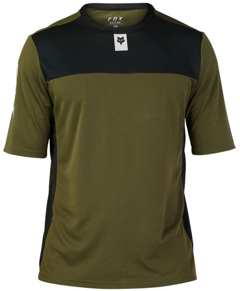 Fox Racing Defend Short Sleeve Mtb Jersey - Olive Green - 2023 1