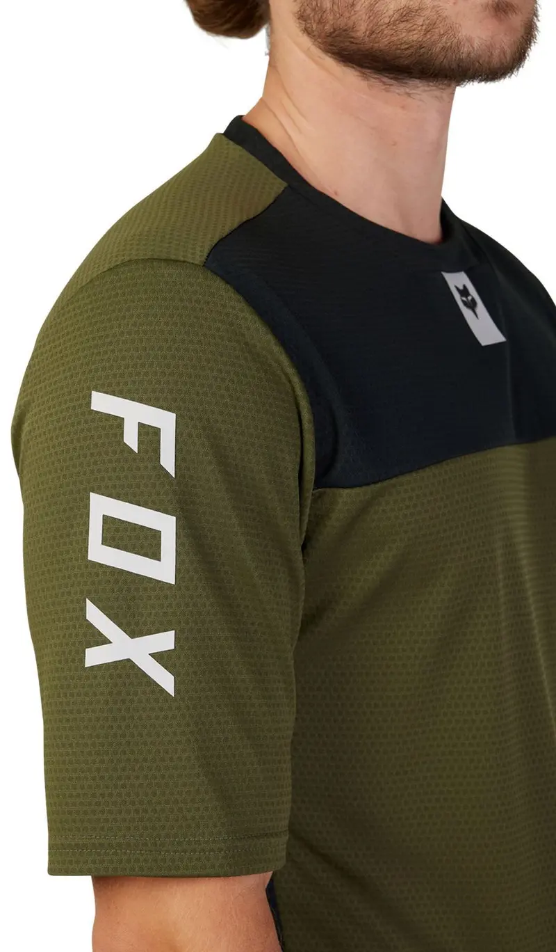 Fox Racing Defend Short Sleeve Mtb Jersey - Olive Green - 2023 4