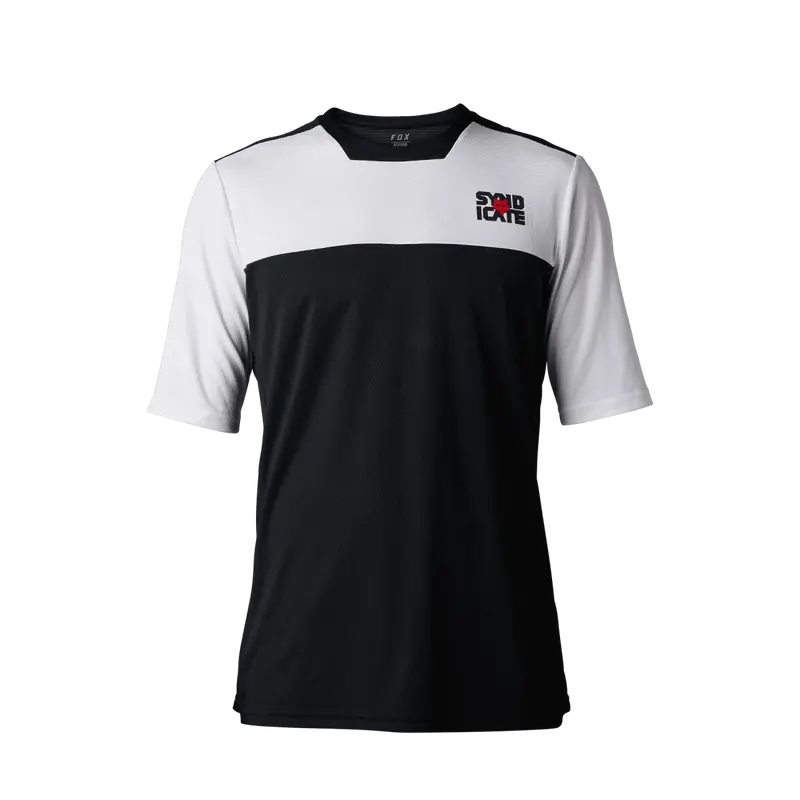 Fox Racing Defend Short Sleeve Mtb Jersey - Syndicate - White-Black 1
