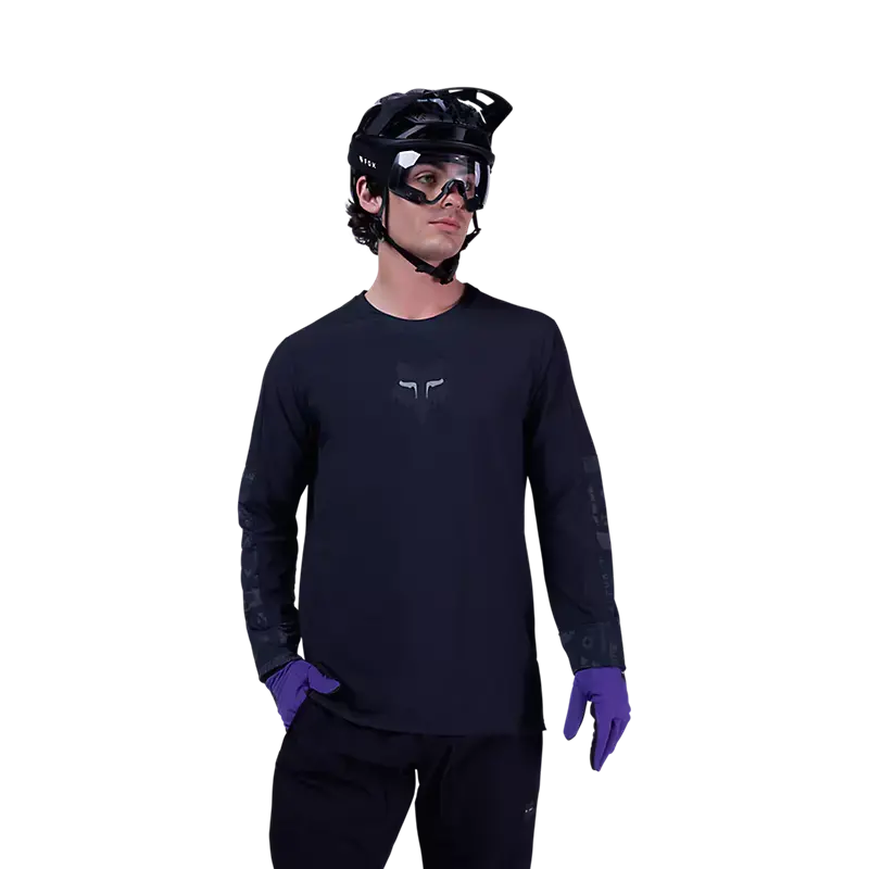 Fox Racing Defend Thermal Long Sleeve Mtb Jersey - Lunar - Black 3