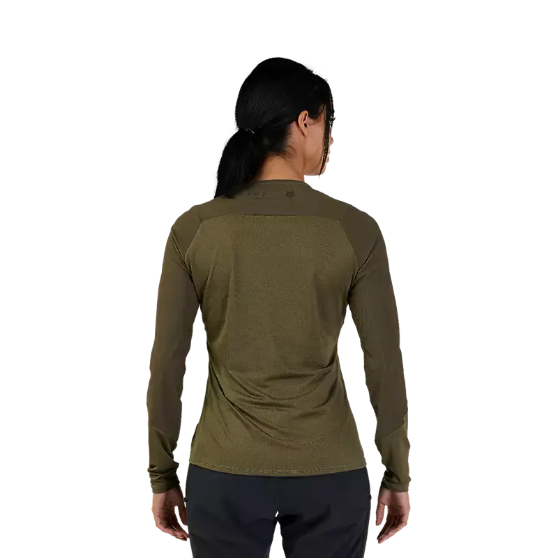 Fox Racing Flexair Ascent Long Sleeve Mtb Jersey - Womens - Olive Green 3