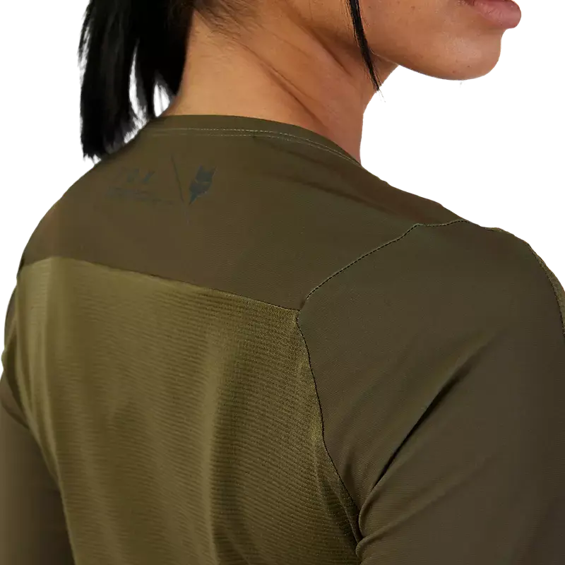 Fox Racing Flexair Ascent Long Sleeve Mtb Jersey - Womens - Olive Green 5