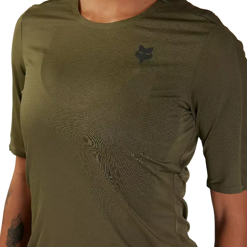 Fox Racing Flexair Ascent Short Sleeve Mtb Jersey - Womens - Olive Green 5