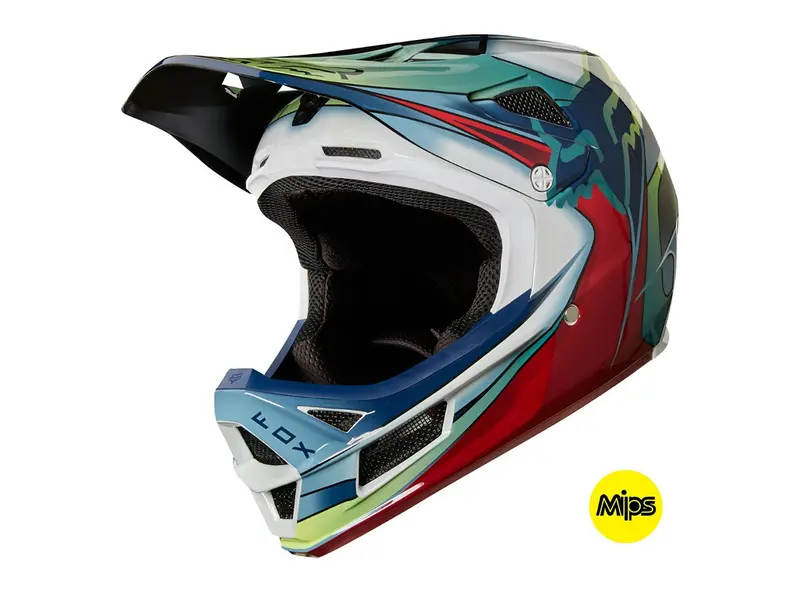 Fox Racing Rampage Pro Carbon Kustom Full Face Helmet - White-Red-Black 2