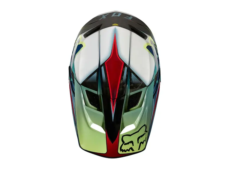 Fox Racing Rampage Pro Carbon Kustom Full Face Helmet - White-Red-Black 3