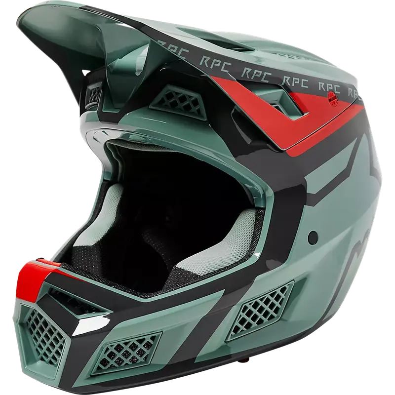 Fox Racing Rampage Pro Carbon Mips Divide Full Face Helmet - Eucalyptus - 2022 1