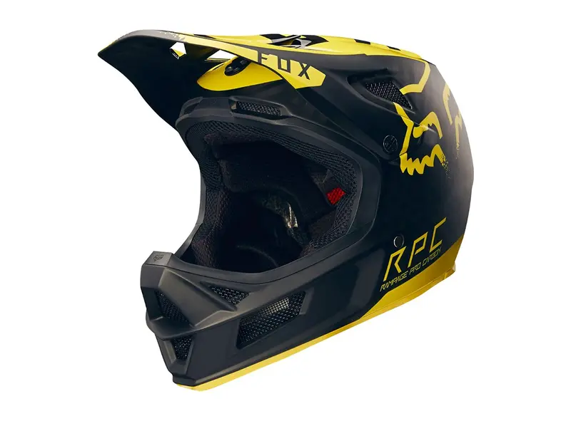 Fox Racing Rampage Pro Carbon Moth Full Face Helmet - Black-Yellow 2