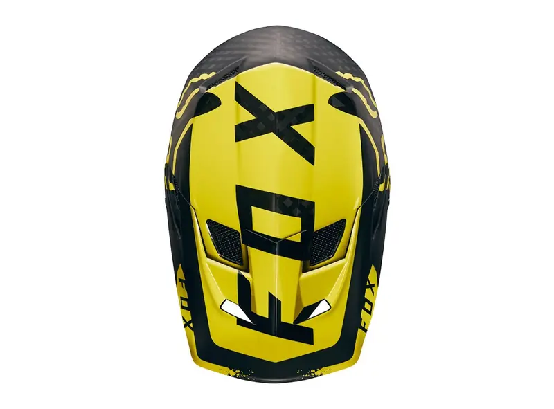 Fox Racing Rampage Pro Carbon Moth Full Face Helmet - Black-Yellow 3