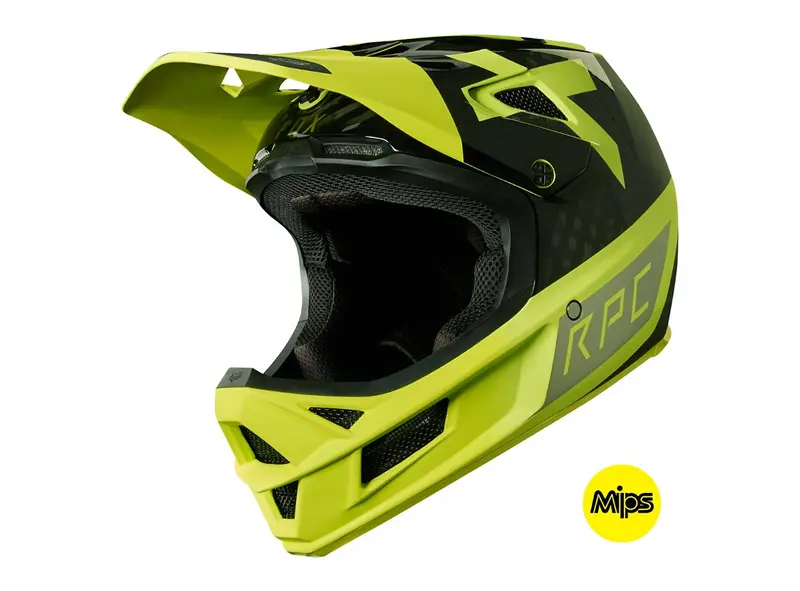 Fox Racing Rampage Pro Carbon Preest Helmet - Yellow-Black 1