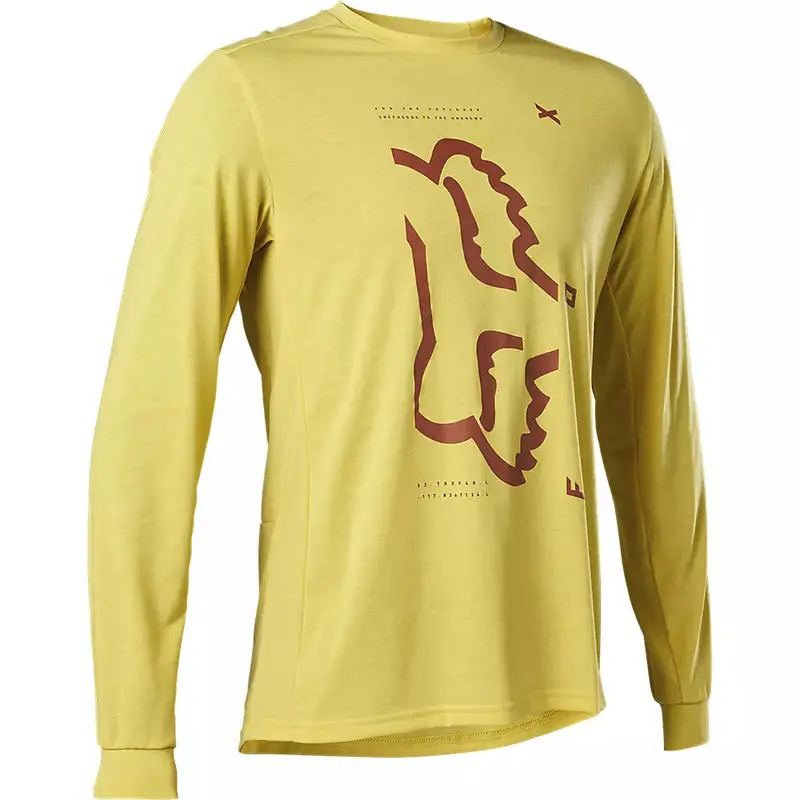 Fox Racing Ranger Dri Release Long Sleeve Mtb Jersey - Pear Yellow 1