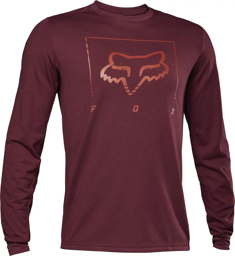 Fox Racing Ranger Dri Release Md Long Sleeve Mtb Jersey - Tred - Dark Maroon 1