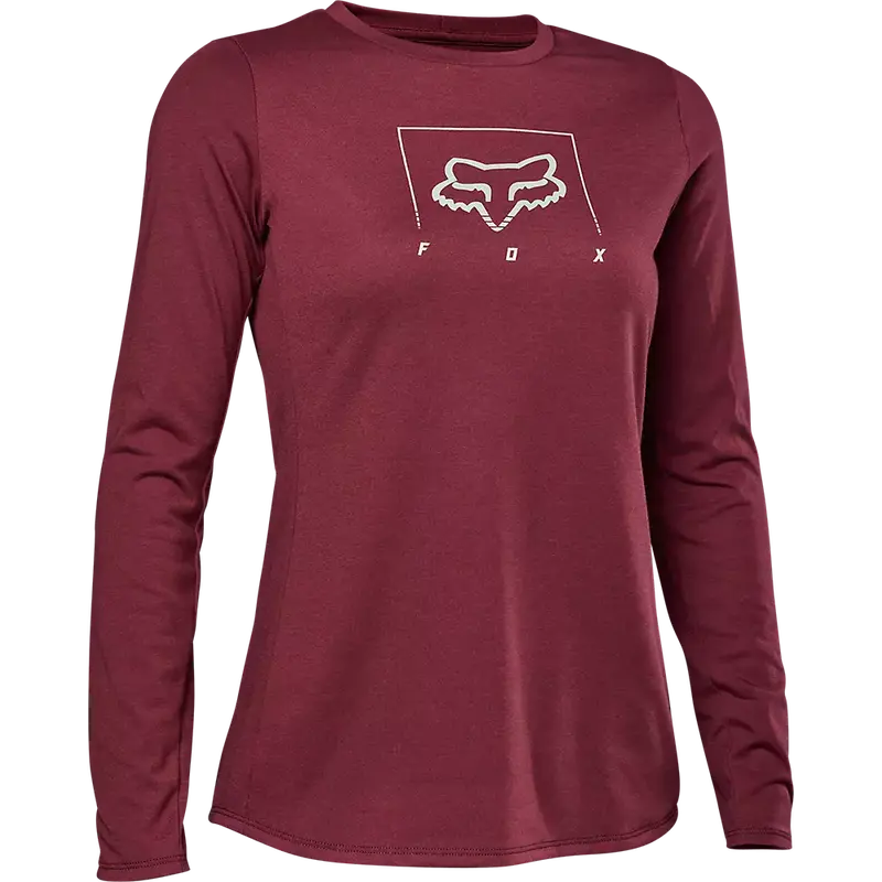 Fox Racing Ranger Dri Release Mid Long Sleeve Mtb Jersey - Womens - Dark Maroon 1