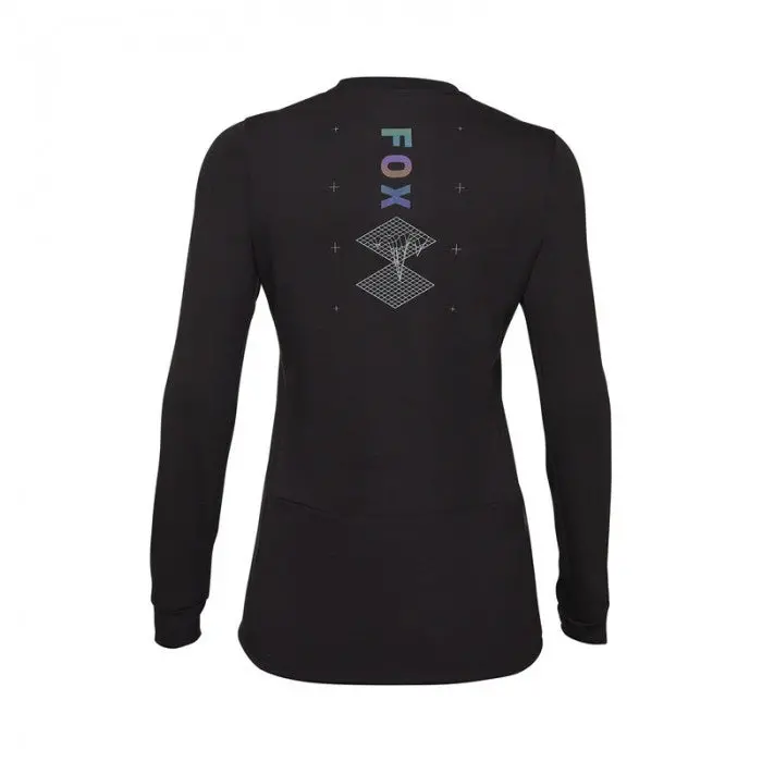 Fox Racing Ranger Dri Release Mid Long Sleeve Mtb Jersey - Womens - Lunar - Black 2