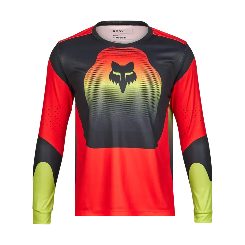 Fox Racing Ranger Long Sleeve Mtb Jersey - Revise - Youth - Red-Yellow 1