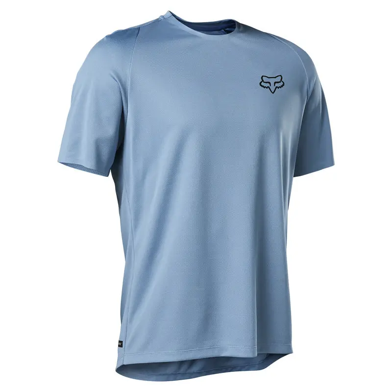 Fox Racing Ranger Power Dry Short Sleeve Mtb Jersey - Dusty Blue 1