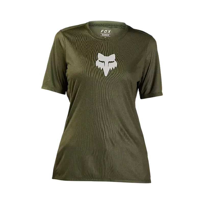 Fox Racing Ranger Short Sleeve Mtb Jersey - Foxhead - Womens - Olive Green 1