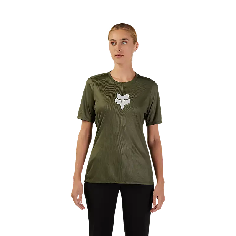 Fox Racing Ranger Short Sleeve Mtb Jersey - Foxhead - Womens - Olive Green 2