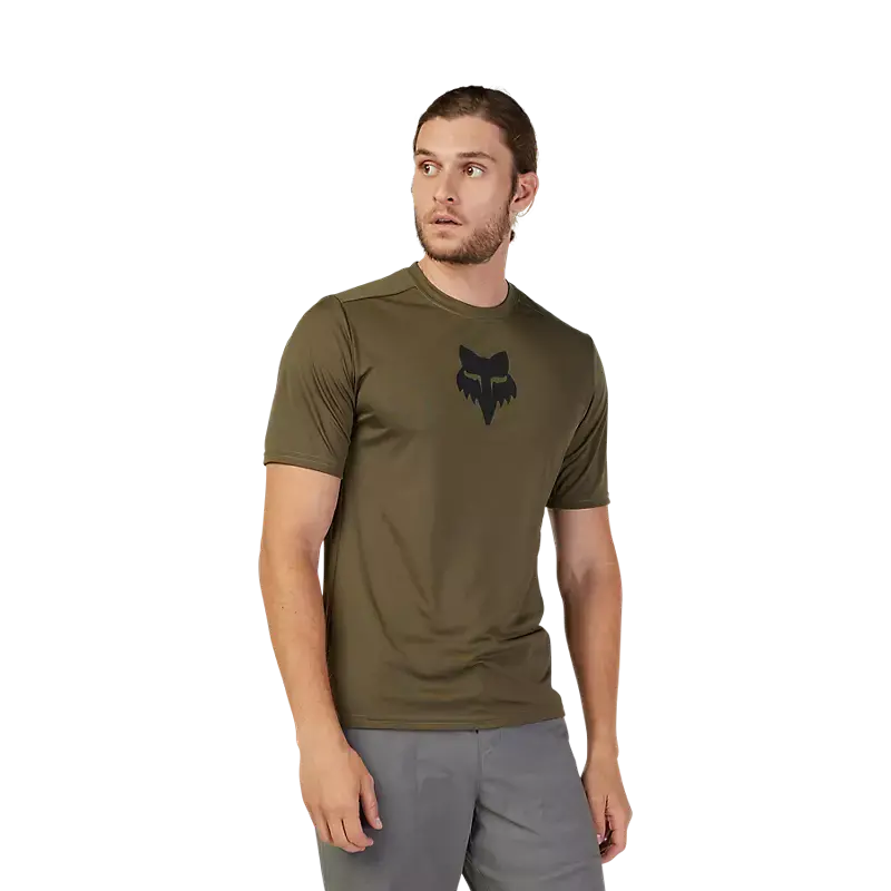 Fox Racing Ranger Short Sleeve Mtb Jersey - Lab Head - Olive Green 2