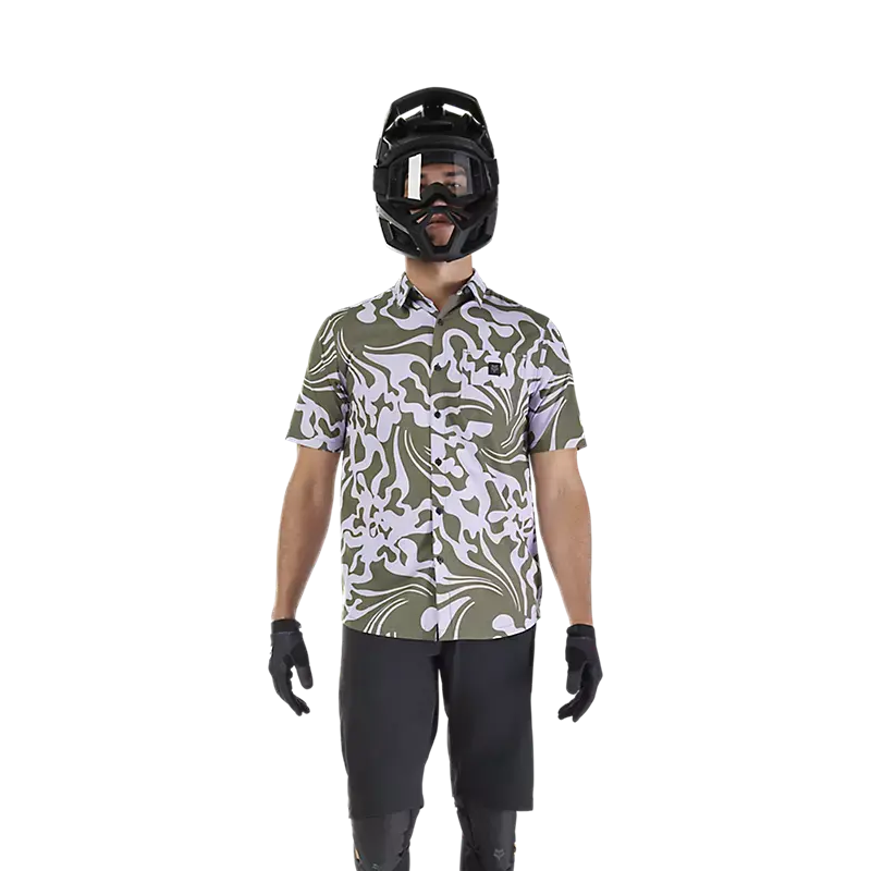 Fox Racing Ranger Short Sleeve Woven Mtb Jersey - Military Green 3