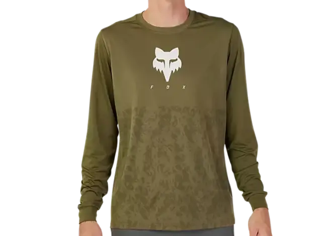 Fox Racing Ranger Tru Dri Long Sleeve Mtb Jersey - Olive Green 1