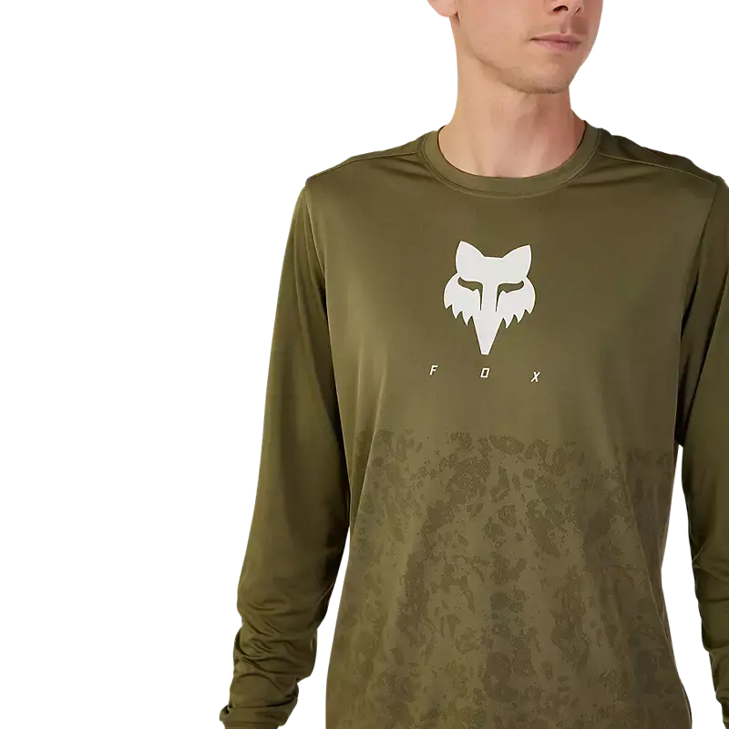 Fox Racing Ranger Tru Dri Long Sleeve Mtb Jersey - Olive Green 2