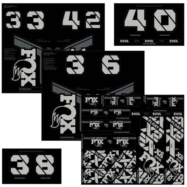 Fox Suspension Fork And Shock Am Custom Decal Kit - Battleship Gray 1