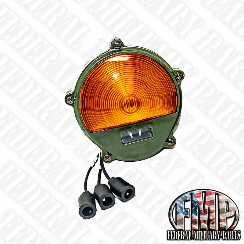 Front Turn Signal Light Assembly Green And Amber 24V Military Humvee And Most Military Vehicles - Universal 1