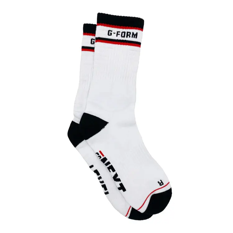 G-Form Mid-Calf Sock - White-Black-Red 1