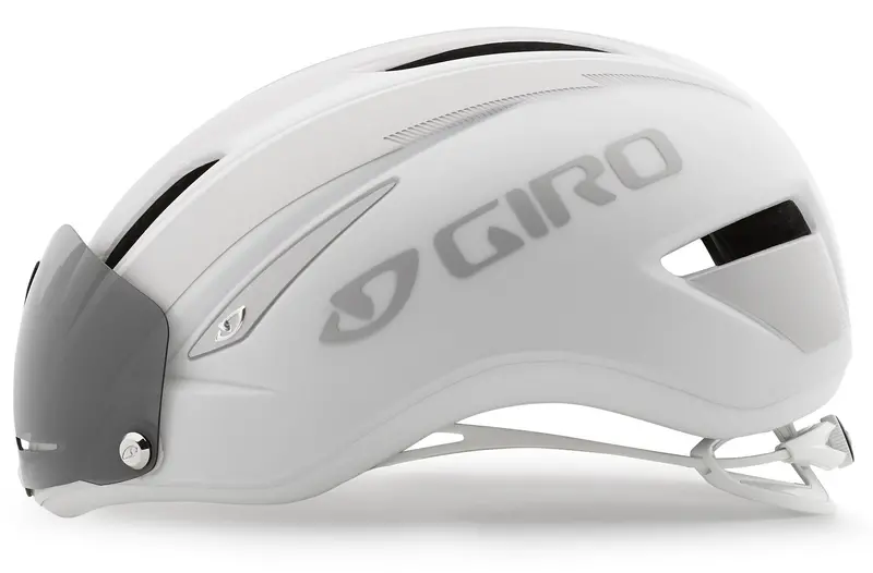 Giro Air Attack Shield Road Helmet - Matt White-Silver 1