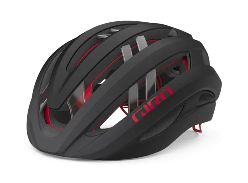 Giro Aries Spherical Road Helmet - Matt Carbon- Red 1
