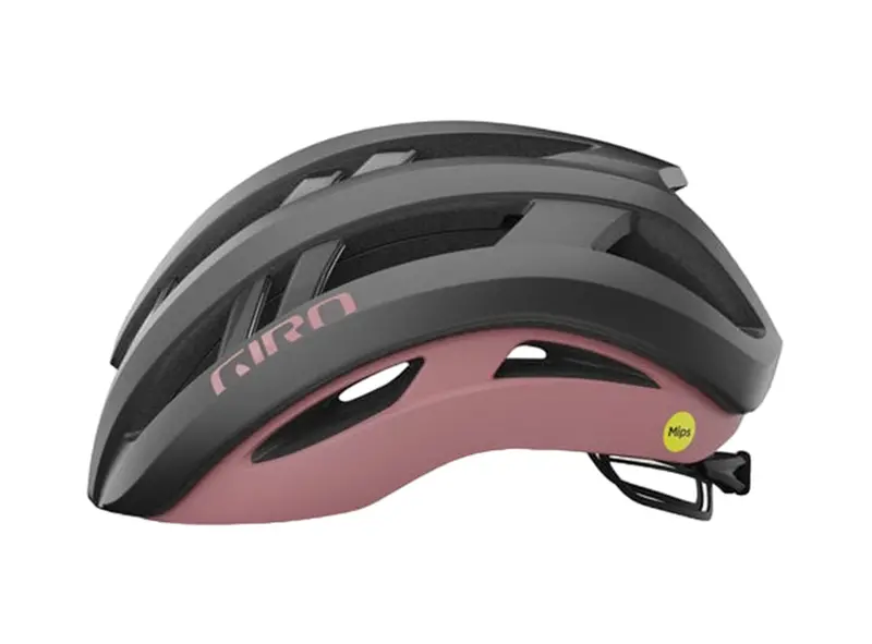 Giro Aries Spherical Road Helmet - Matt Metallic Coal-Dusty Rose 1