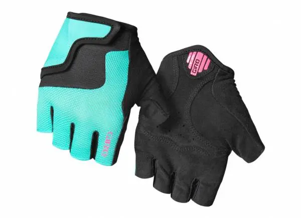 Giro Bravo Junior Road Cycling Glove - Youth - Screaming Teal-Neon Pink 1