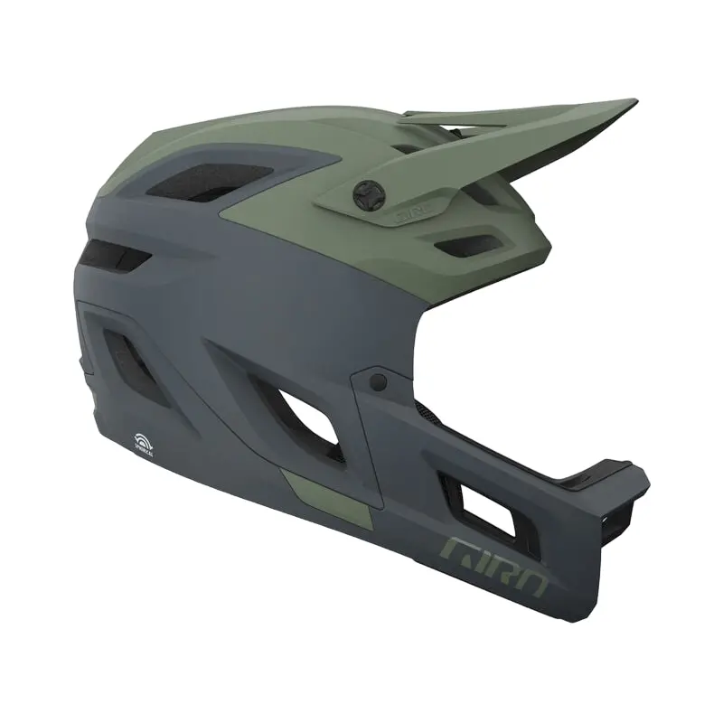 Giro Coalition Spherical Full Face Helmet - Matt Hedge Green-Dark Shark 1