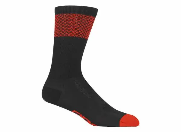 Giro Comp 6" High Rise Sock - Black-Bright Red - 2022 1