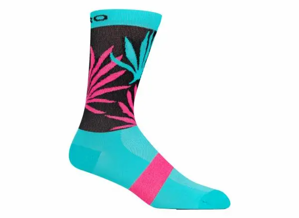 Giro Comp 6" High Rise Sock - Screaming Teal-Neon Pink - 2022 1