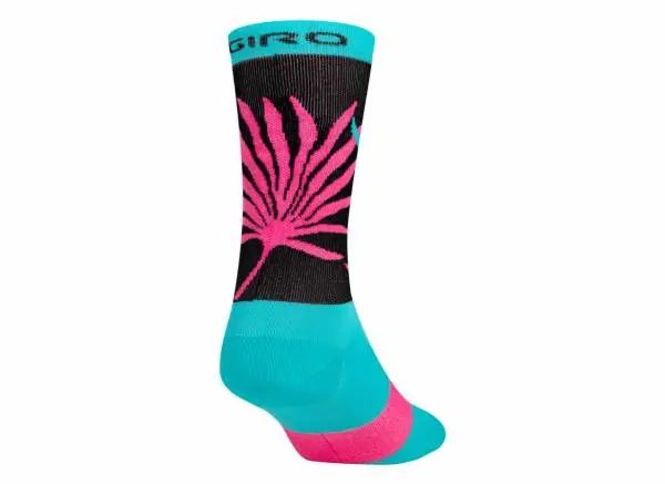 Giro Comp 6" High Rise Sock - Screaming Teal-Neon Pink - 2022 2