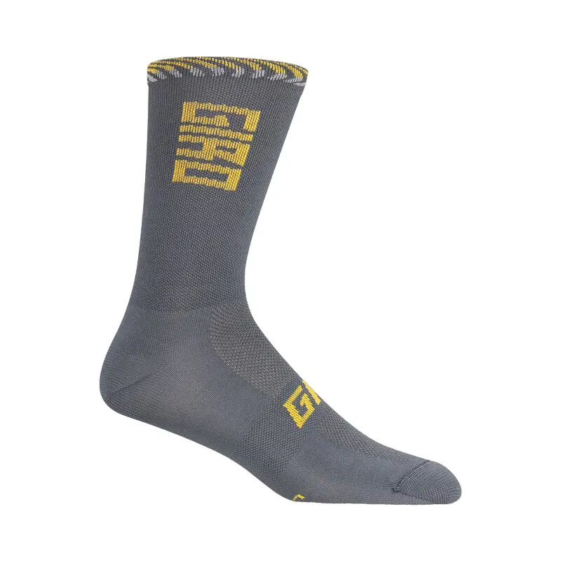 Giro Comp Racer 6" High Rise Sock - Dark Shark-Spectra Yellow 1