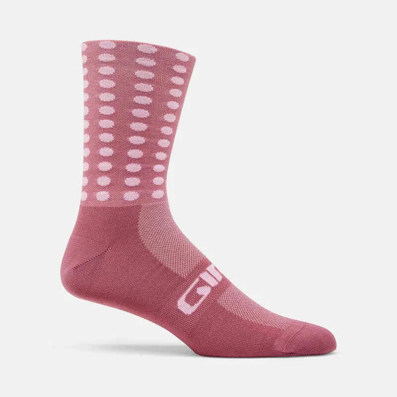 Giro Comp Racer 6" High Rise Sock - Dusty Rose Linocut 1
