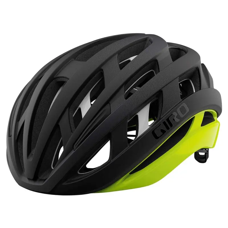Giro Helios Spherical Road Helmet - Matt Black-Hi-Viz Yellow - 2021 1