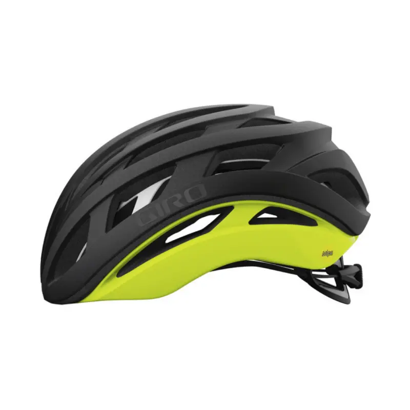 Giro Helios Spherical Road Helmet - Matt Black-Hi-Viz Yellow - 2021 2